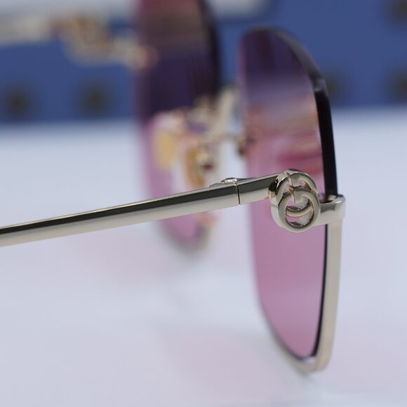 Gucci GG1279S 003 Square Sunglasses - Gold\Cyclamen - Picture 7 of 13